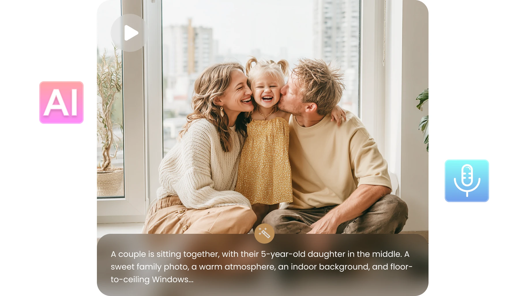 an ai-generated family video with ai and audi o icons and a text prompt made in aiease veo 3.1